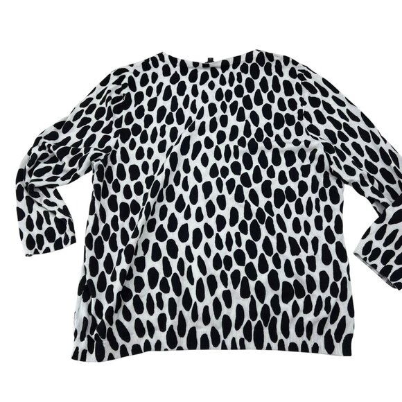 Talbots‎ Womens XL Black & White Animal Print Cardigan Sweater - Picture 7 of 7